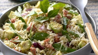 9 MARCH - WFD - Pasta rice with watercress and bacon salad