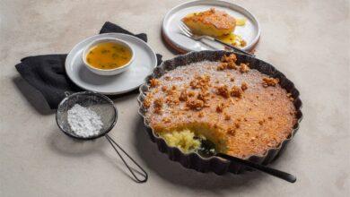 Baked coconut pudding with passion fruit sauce - 13 JUNE (Medium)