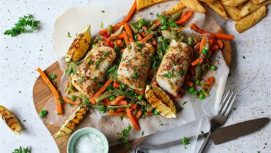 Baked fish with French stirfry - 26 MAY (Medium)