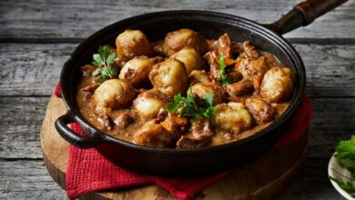 Beef stew with soft dumplings - TUESDAY 18 MAY