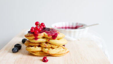 Berry Granola Waffles