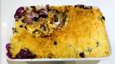 Blueberry and apple crumble - 11 JULY