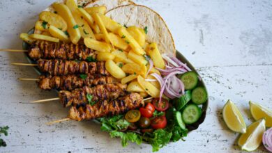 Chicken Souvlaki with oven baked chips - WEDNESDAY 19 MAY