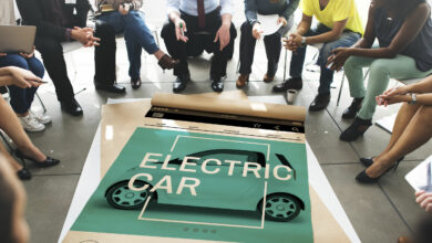 Electric Car Ecology Technology Save Energy Concept