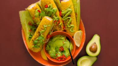 Grilled sweetcorn with spicy avo cream - 3 JULY