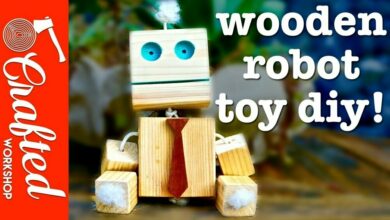 Help your child make a wooden robot