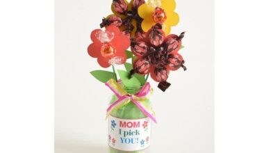 Help your child make this cute chocolate flower arrangement