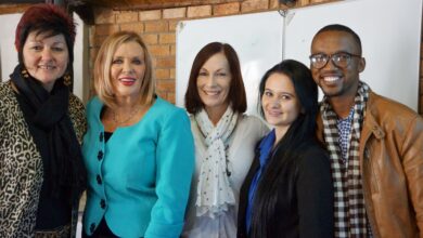 Linda Pretorious, Margaret Hirsch, Karen Watts, Brigitte Thysse and Clyde Meela