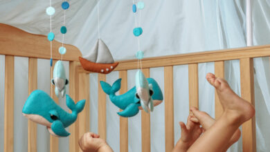 Make a cot mobile for your baby – and get older kids to help!