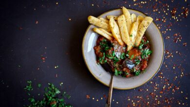 Meatless Monday - Aubergine Moussaka with chips - 13 SEPTEMBER (Medium)