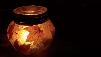 Natural Craft: Make a leaf lantern with your child