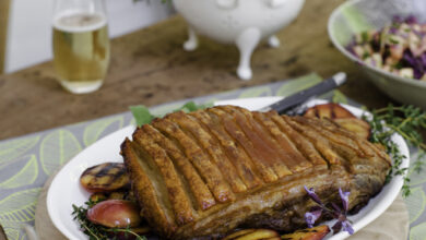 Slow roasted pork belly with crispy crackling - 14 AUG