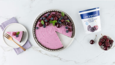 Sunday Spoil, 28 November, Blackberry and cherry fridge tart with chocolate crust