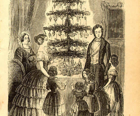 The Christmas Tree- Godey's Lady's Book 1860