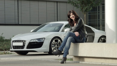 Woman & cars