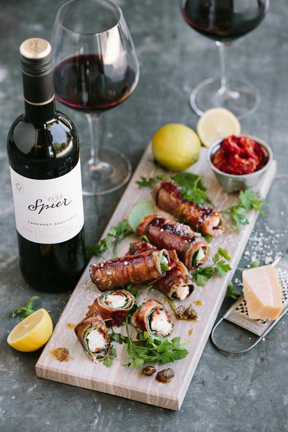 27 AUGUST - SATURDAY ENTERTAIN – Aubergine and prosciutto involtini with spinach, ricotta and sun-dried tomato