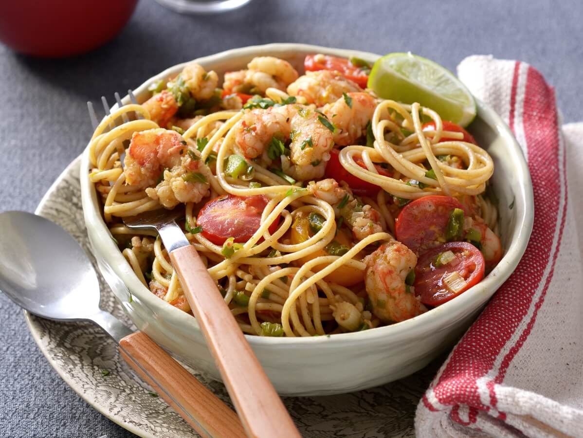 5 OCTOBER - WFD - Spicy garlic and lime shrimp pasta
