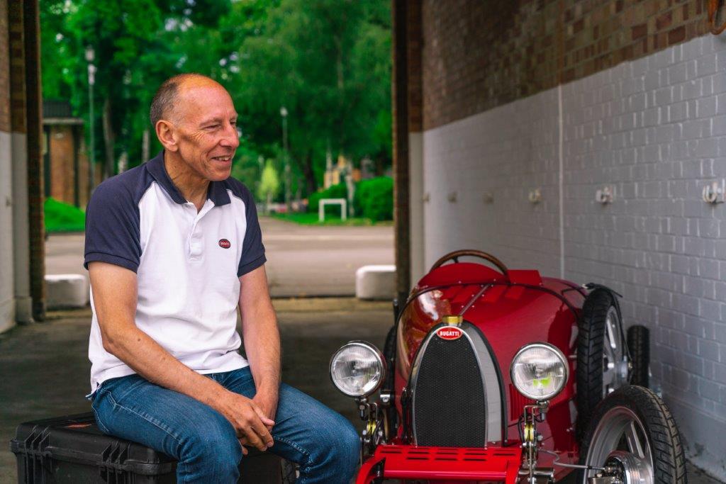 Andy Wallace, official Bugatti test pilot, reviews his experience driving the Bugatti Baby II