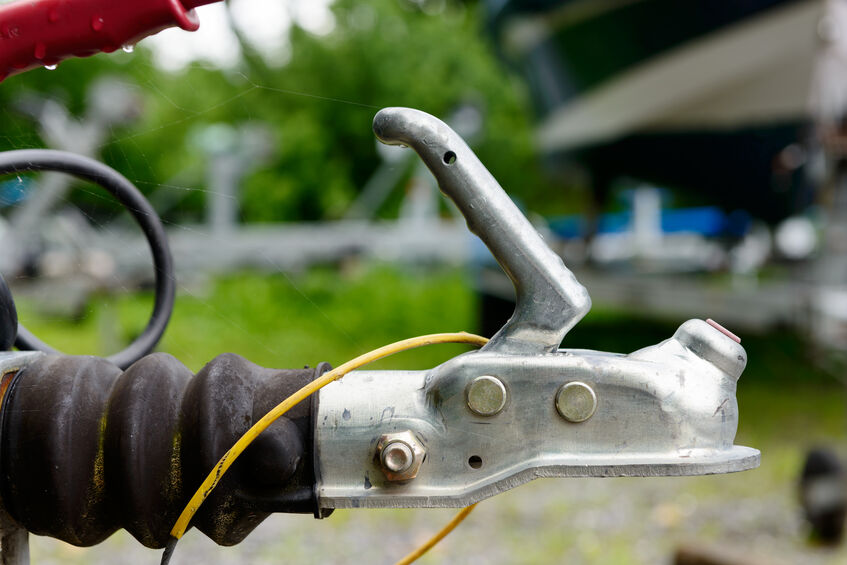close-up trailer hook for boats