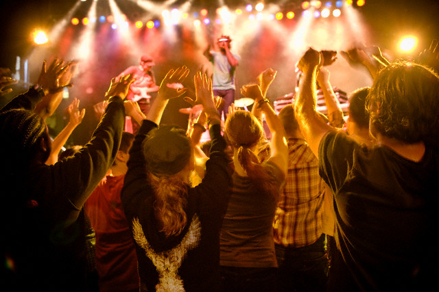 Young people at rock concert