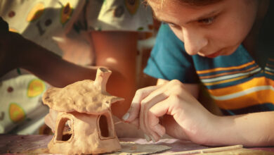 Help your child make a clay fairy house