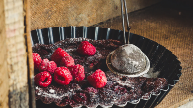 Raspberry and dark chocolate clafoutis