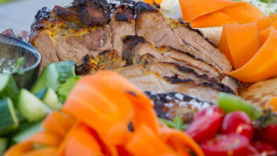 Roast leg of lamb in a Masala yoghurt marinade