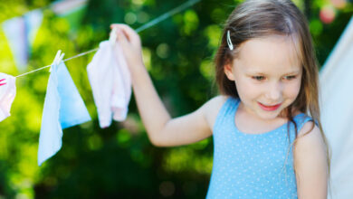 Why helping hang laundry is good for your child