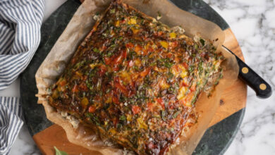 Herb and pepper air fryer frittata