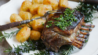 Roasted rack of lamb with gremolata