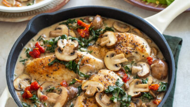 Dairy-free creamy chicken and mushroom casserole