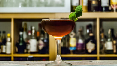 Savour the classic elegance of a Manhattan cocktail