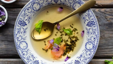 Clear chicken broth made in a multicooker