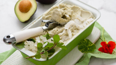 Creamy avocado no-churn ice-cream