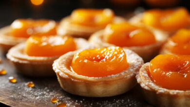 Easy to make apricot fruit tartelettes