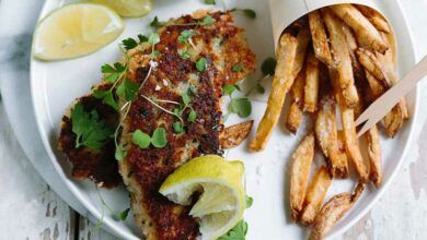 Parmesan & herb crusted hake with garlic mayonnaise