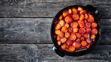 Honey-glazed roasted sweet potatoes