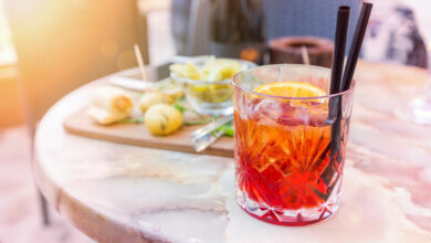 A smoky twist on the classic Negroni cocktail