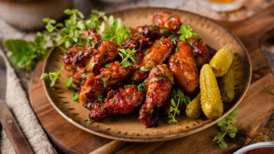 Crispy air fryer dunked wings