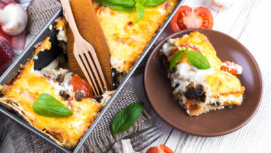 Savour the layers of classic eggplant parmesan