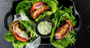 Ditch the bun and go green with the lettuce wrap burger