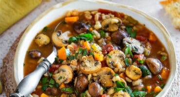 Meat-free Monday mushroom and barley soup
