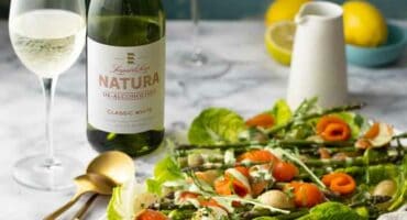 Smoked trout and asparagus salad with herbed buttermilk