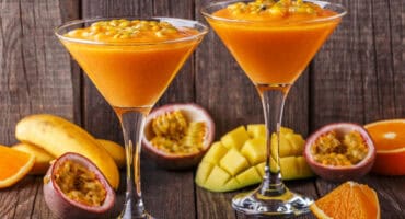 Enjoy a taste of the tropics with mango and passion fruit cocktail