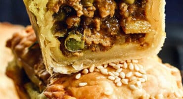 Pork Cornish pies made with ready-rolled puff pastry