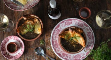 French onion soup with bone marrow