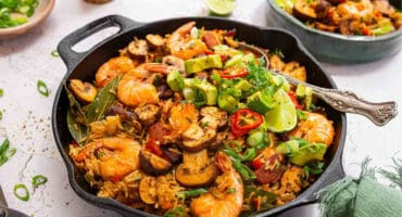 Spice up winter with this prawn and mushroom Jambalaya recipe