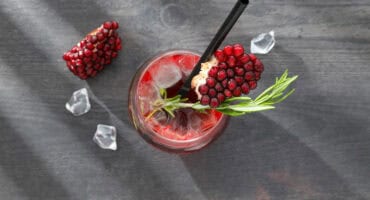Fresh and fizzy pomegranate-ginger Mimosa