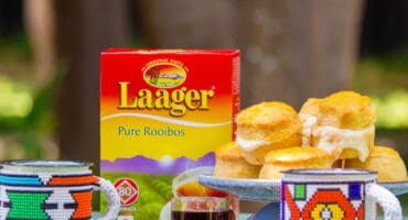 Vanilla scones served with rooibos Chantilly cream