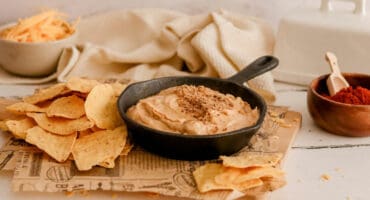 Velvety cheese dip made with beer and biltong